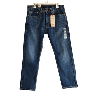 NWT Levis Men’s 505 Regular Fit Straight Leg Jeans 34×30 Medium Wash Blue